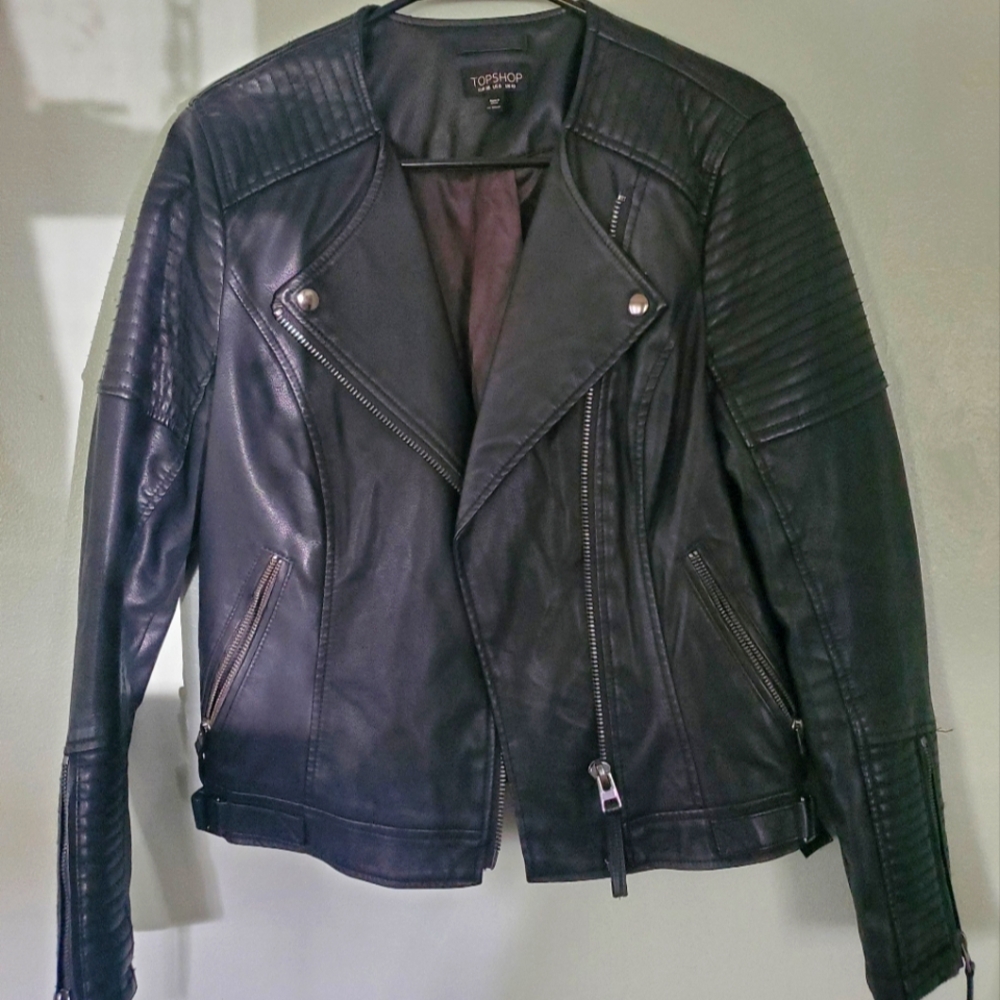 Top Shop Black Faux Leather Jacket